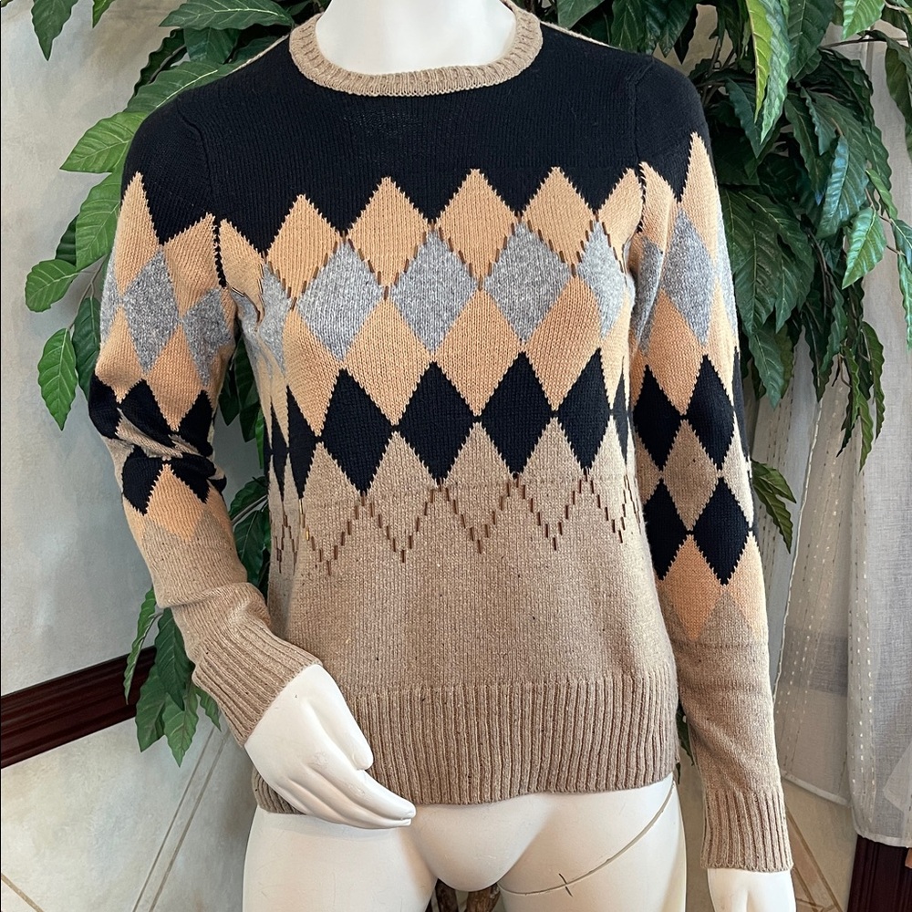 THE LIMITED EMBELLISHED ARGYLE SWEATER
